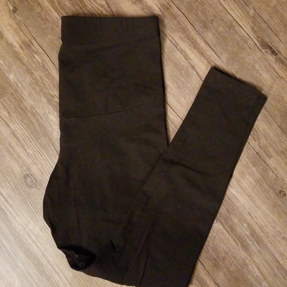 Black full panel maternity leggings